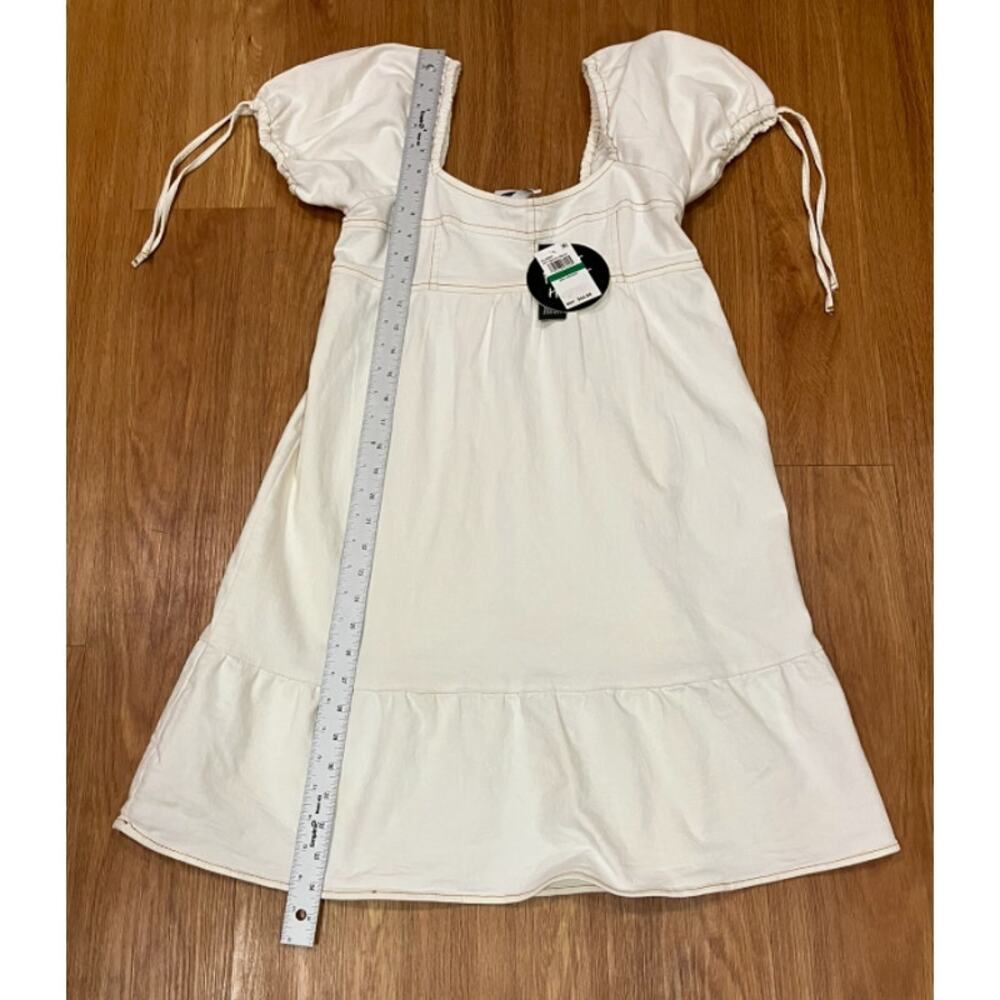 Planet Heart Juniors' Denim PuffSleeve MiniDress Off White L - Picture 6 of 8